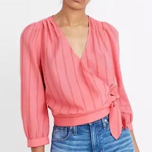 Madewell wrap top in cecilia stripe